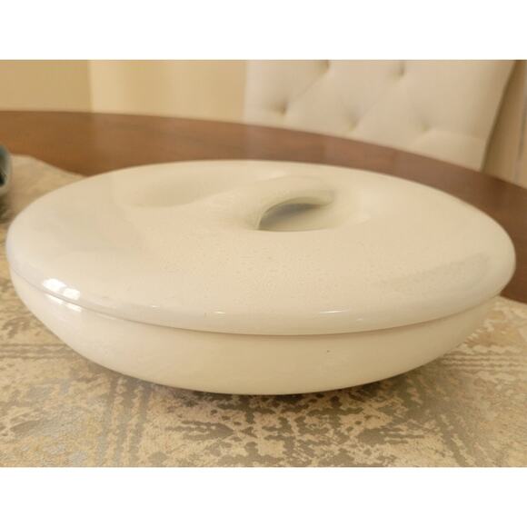 RUSSELL WRIGHT IROQUOIS White Casserole 2 Sides Dish With Lid - Picture 1 of 9